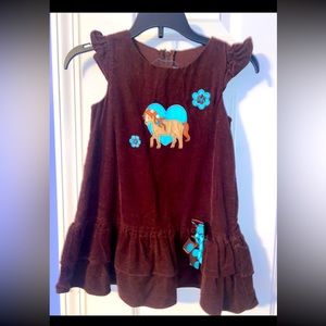 Toddler 5T Corduroy horse dress
